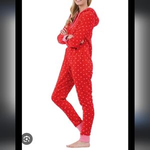 Pajamagram Red Polka Dot Fleece Onesie